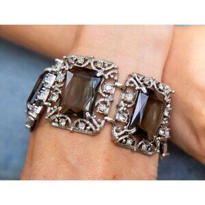 7 Inch Vintage Silver Edwardian Bracelet - RG1